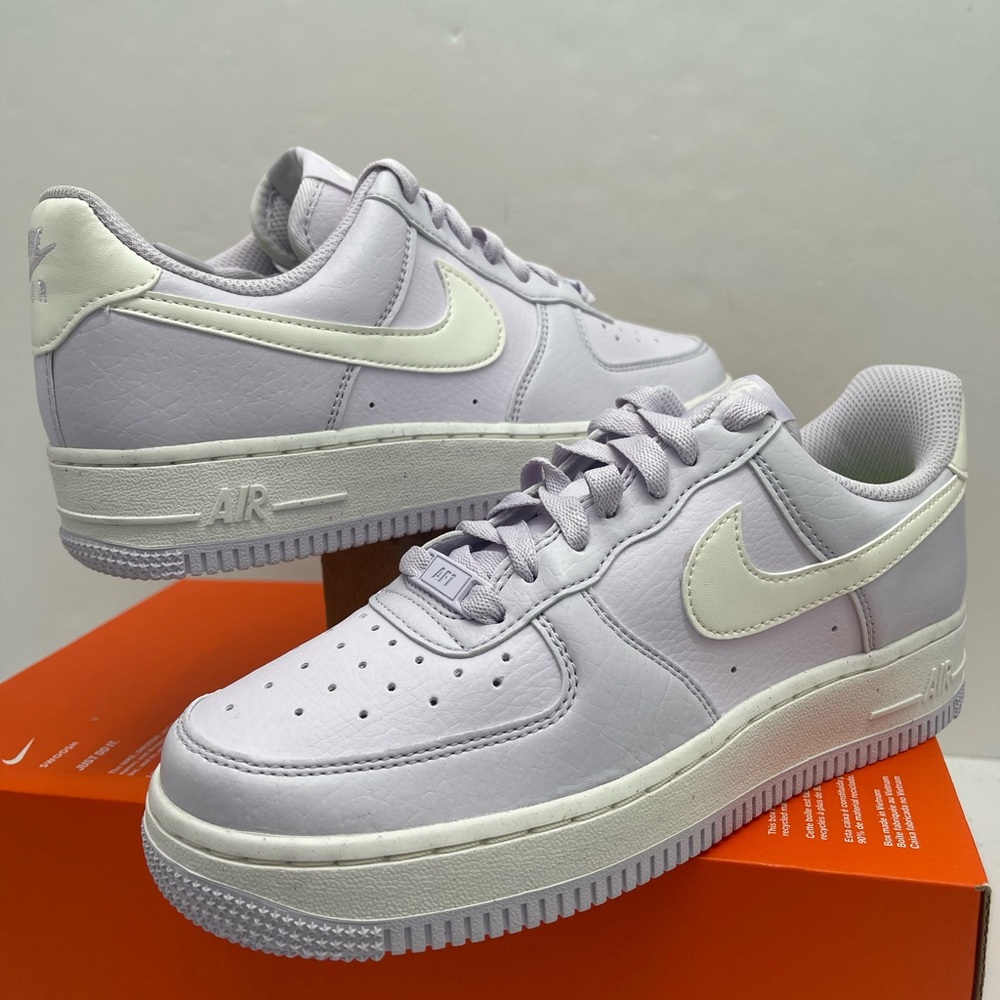 Nike Light Purple with White Accents WMNS AIR FORCE 1 07 NN Platform Sneakers - Picture 11 of 16